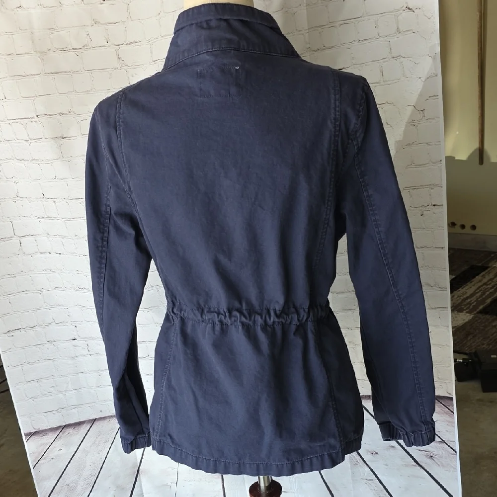Old Navy Navy Blue Utility‎ Field Jacket M Cinch Waist Zip Front
